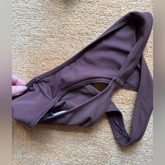 Abercrombie & Fitch High Leg Brown Ribbed Bikini - Picture 6 of 6
